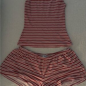 WeWoreWhat Red and White Striped Pajama Set